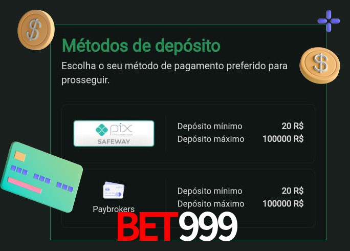 O cassino bet999 oferece uma grande variedade de métodos de pagamento